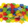 Plastikinių spalvotų sagų rinkinys, 144 vnt. + 12 raištelių