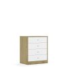 Spinta BLOX Base 70 2P 4S 706x466x813 ąžuolo korpusas / 4x baltas stalčius BOX-2P-2R-4S-OW