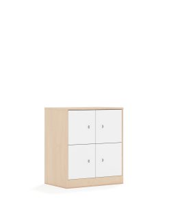 Spinta BLOX Base 70 2PP 4F1 706x466x813 beržo korpusas / 4x baltas fasadas BOX-2PP-2R-4F1-BW