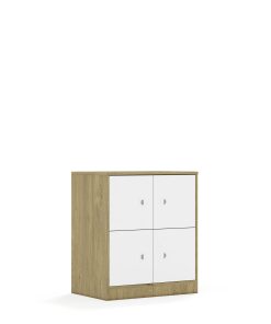Spinta BLOX Base 70 2PP 4F1 706x466x813 ąžuolo korpusas / 4x baltas fasadas BOX-2PP-2R-4F1-OW