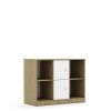 Lentynų spinta BLOX Base 110 2PP 2F1 1049x466x813 ąžuolo korpusas / 2x baltas fasadas BOX-2PP-3R-2F1-OW