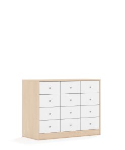 Spinta BLOX Base 110 2PP 8SB 4SS 1049x466x813 beržo korpusas / 12x baltas stalčius BOX-2PP-3R-8SB-4SS-BW
