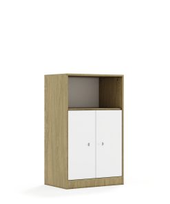 Spinta BLOX Base 70 3P 2F2 706x466x1165 ąžuolo korpusas / 2x baltas fasadas BOX-3P-2R-2F2-OW