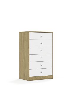 Spinta BLOX Base 70 3P 6S 706x466x1165 ąžuolo korpusas / 6x baltas stalčius BOX-3P-2R-6S-OW