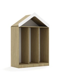 Lentynų spinta dėžėms BLOX Base 110 3PG su stogeliu 1049x466x1575 ąžuolo korpusas BOX-3PG-3R-D-O