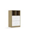 Lentynų spinta BLOX Base 70 3PP 4F1 706x466x1165 ąžuolo korpusas / 4x baltas fasadas BOX-3PP-2R-4F1-OW