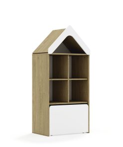 Lentynų spinta BLOX Base 70 3PP su dėže ir stogeliu 706x466x1575 ąžuolo korpusas BOX-3PP-2R-SD-O