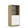 Lentynų spinta BLOX Base 70 4P 2F2 706x466x1517 ąžuolo korpusas / 2x baltas fasadas BOX-4P-2R-2F2-OW