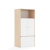 Lentynų spinta BLOX Base 70 4P 2F2 su dėže 706x466x1517 beržo korpusas / 2x baltas fasadas BOX-4P-2R-2F2-S-BW