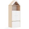 Lentynų spinta BLOX Base 70 4P 2F2 su dėže ir stogeliu 706x466x1927 beržo korpusas / 2x baltas fasadas BOX-4P-2R-2F2-SD-BW