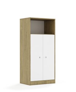Lentynų spinta BLOX Base 70 4P 2F3 706x466x1517 ąžuolo korpusas / 2x baltas fasadas BOX-4P-2R-2F3-OW