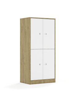 Spinta BLOX Base 70 4P 4F2 706x466x1517 ąžuolo korpusas / 4x baltas fasadas BOX-4P-2R-4F2-OW