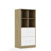 Lentynų spinta BLOX Base 70 4PP 4F1 706x466x1517 ąžuolo korpusas / 4x baltas fasadas BOX-4PP-2R-4F1-OW