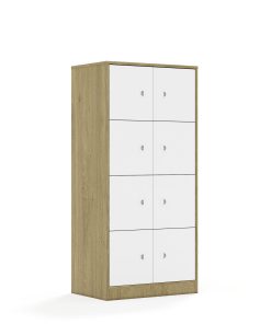 Spinta BLOX Base 70 4PP 8F1 706x466x1517 ąžuolo korpusas / 8x baltas fasadas BOX-4PP-2R-8F1-OW
