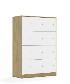 Spinta BLOX Base 110 4PP 12F1 1049x466x1517 ąžuolo korpusas / 12x baltas fasadas BOX-4PP-3R-12F1-OW