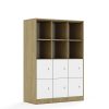 Lentynų spinta BLOX Base 110 4PP 6F1 1049x466x1517 ąžuolo korpusas / 6x baltas fasadas BOX-4PP-3R-6F1-OW