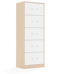 Spinta BLOX Base 70 5PP 10F1 706x466x1869 beržo korpusas / 10x baltas fasadas BOX-5PP-2R-10F1-BW