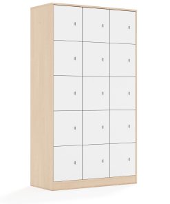 Spinta BLOX Base 110 5PP 15F1 1049x466x1869 beržo korpusas / 15x baltas fasadas BOX-5PP-3R-15F1-BW
