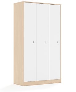 Spinta BLOX Base 110 5PP 3F5 1049x466x1869 beržo korpusas / 3x baltas fasadas BOX-5PP-3R-3F5-BW