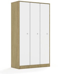 Spinta BLOX Base 110 5PP 3F5 1049x466x1869 ąžuolo korpusas / 3x baltas fasadas BOX-5PP-3R-3F5-OW