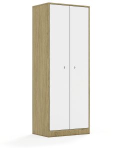 Drabužių spinta BLOX Base 70 5PU 2F5 706x466x1869 ąžuolo korpusas / 2x baltas fasadas BOX-5PU-2R-2F5-OW