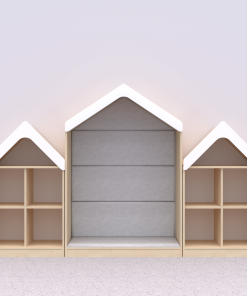 Baldų komplektas BLOX Base 16 – beržo korpusas su baltais fasadais BOX-ZST-016-BW
