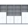 Baldų komplektas BLOX Base 20 – pilkas korpusas su baltais fasadais BOX-ZST-020-GW