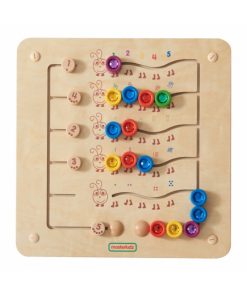 MASTERKIDZ Spalvingi vikšrai, mokantys skaičius ir kiekius - Montessori edukacinė sieninė lenta