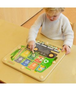 MASTERKIDZ magnetinė lenta, atliekų rūšiavimo Montessori perdirbimo sunkvežimis