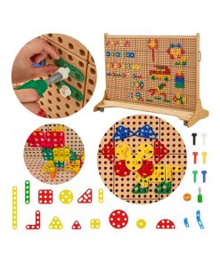MASTERKIDZ geometrinių formų kaladėlių rinkinys STEM sienų plokštėms, 260 vnt.