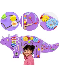 VIGA medinė sensorinė-manipuliacinė lenta EDU Triceratops